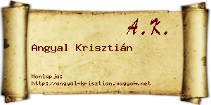 Angyal Krisztián névjegykártya