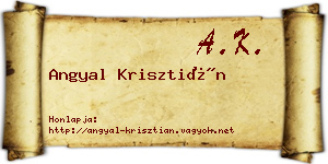 Angyal Krisztián névjegykártya