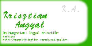 krisztian angyal business card