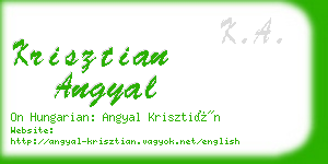 krisztian angyal business card